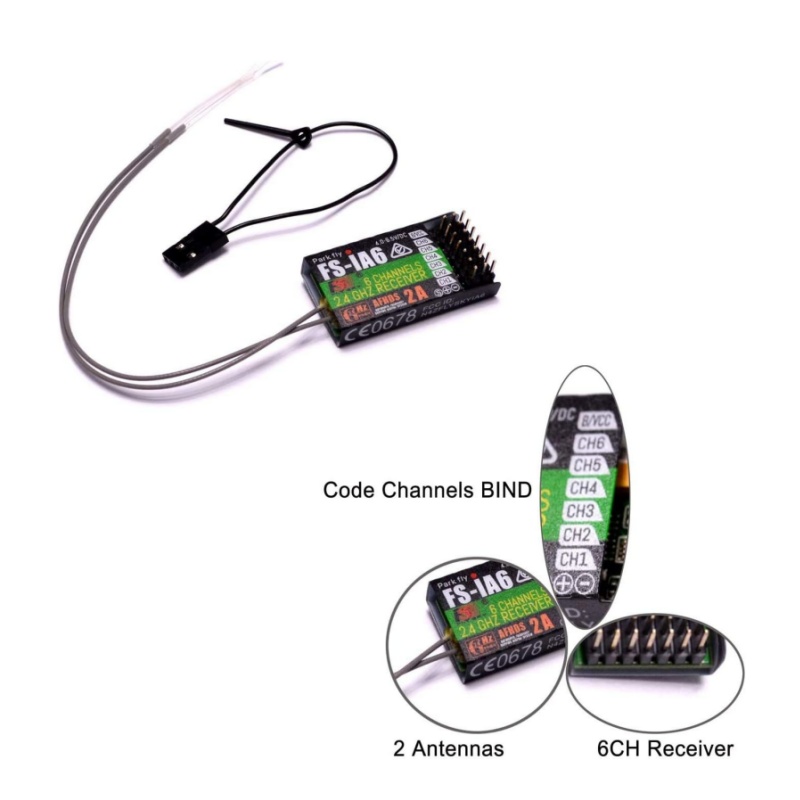 Drone Racing Receiver - Flysky FS-IA6 Receiver 6CH Dual Antenna