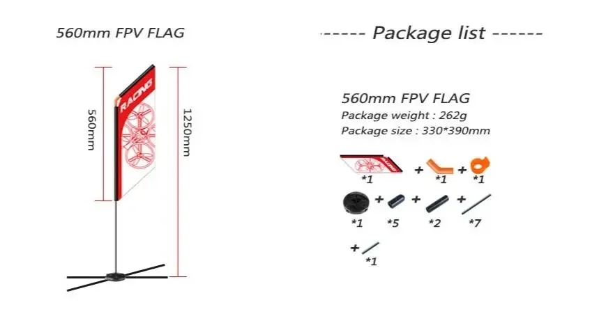LDARC  500mm/765mm racing gate - đánh giá và giá Drone Racing Flag