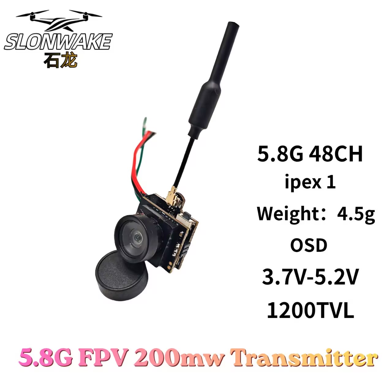 SLONWAKE 5.8G Analog Video Tra - đánh giá và giá Drone Racing Transmitter